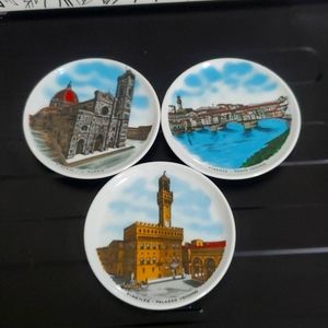 A Set of 3 Ceramic Italy's Landmarks  Coasters